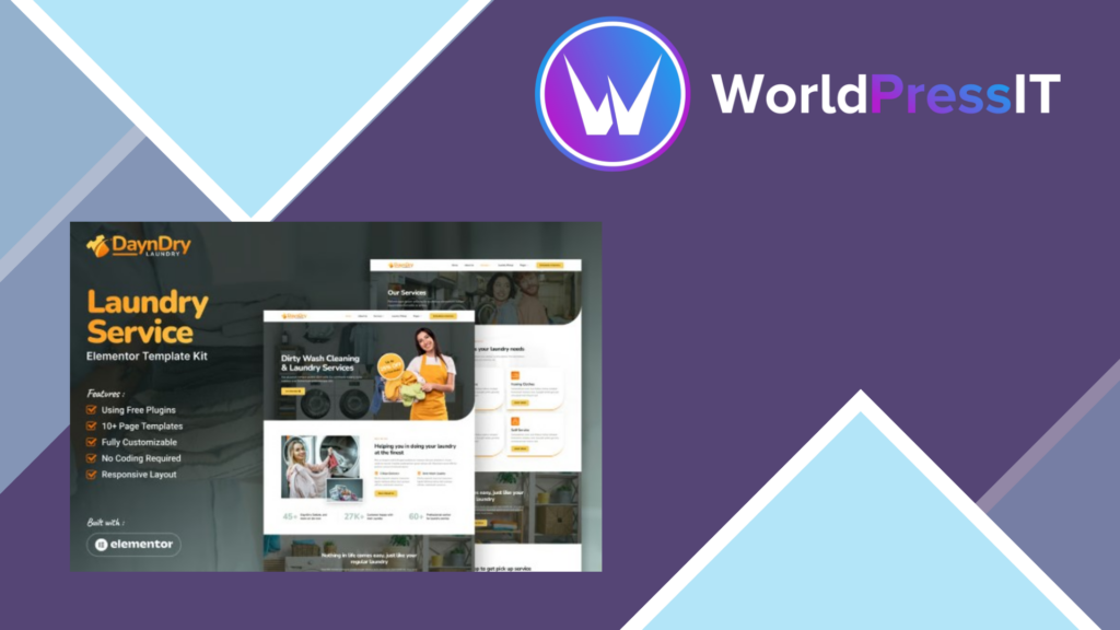DaynDry – Laundry Service Elementor Template Kit