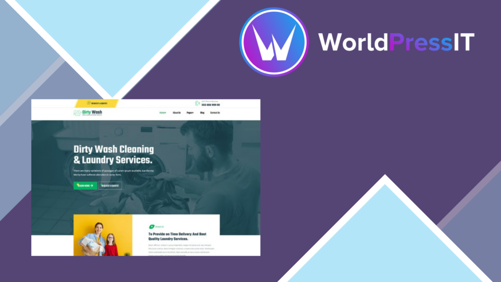 DirtyWash – Dry Cleaning and Laundry Service Elementor Template Kit