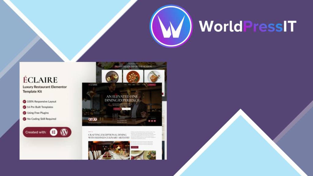 Eclaire – Luxury Restaurant Elementor Template Kit