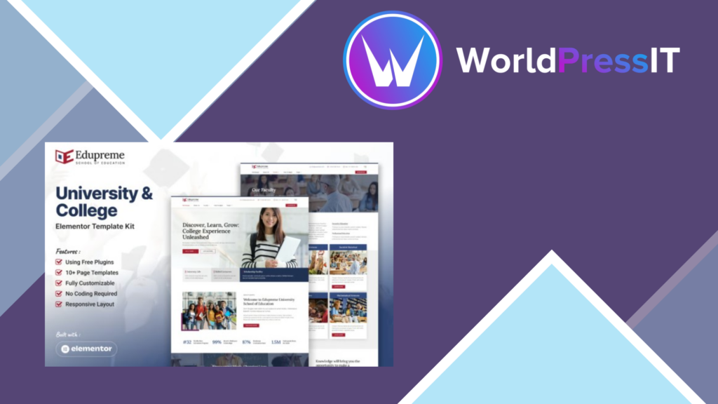 Edupreme – University and College Elementor Template Kit