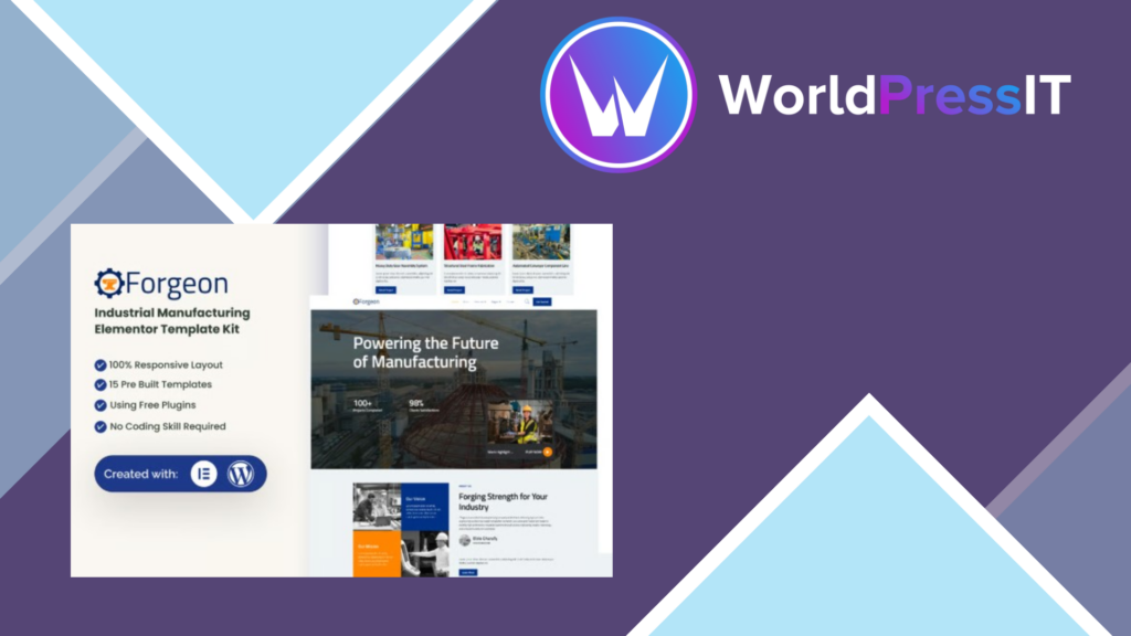 Forgeon – Industrial and Manufacturing Elementor Template Kit