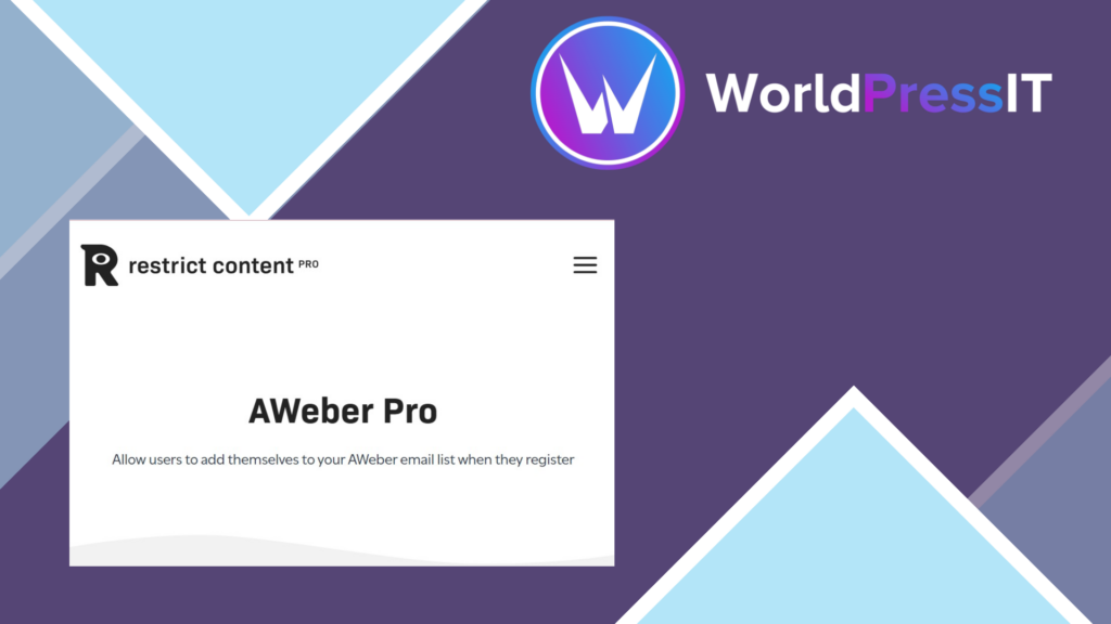 Restrict Content Pro – AWeber Pro