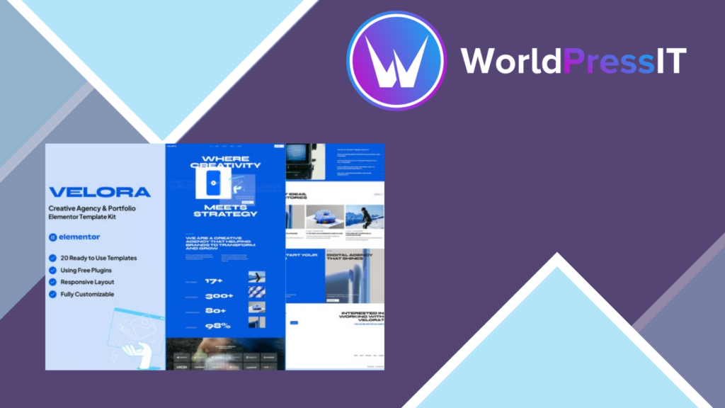 Velora – Creative Agency and Portfolio Elementor Template Kit