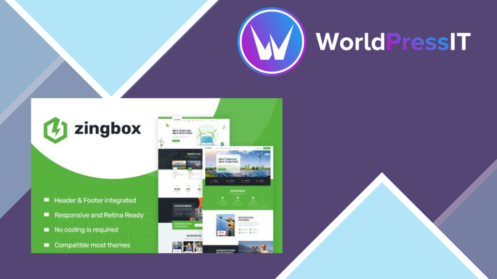 Zingbox – Wind and Solar Energy Elementor Template Kit
